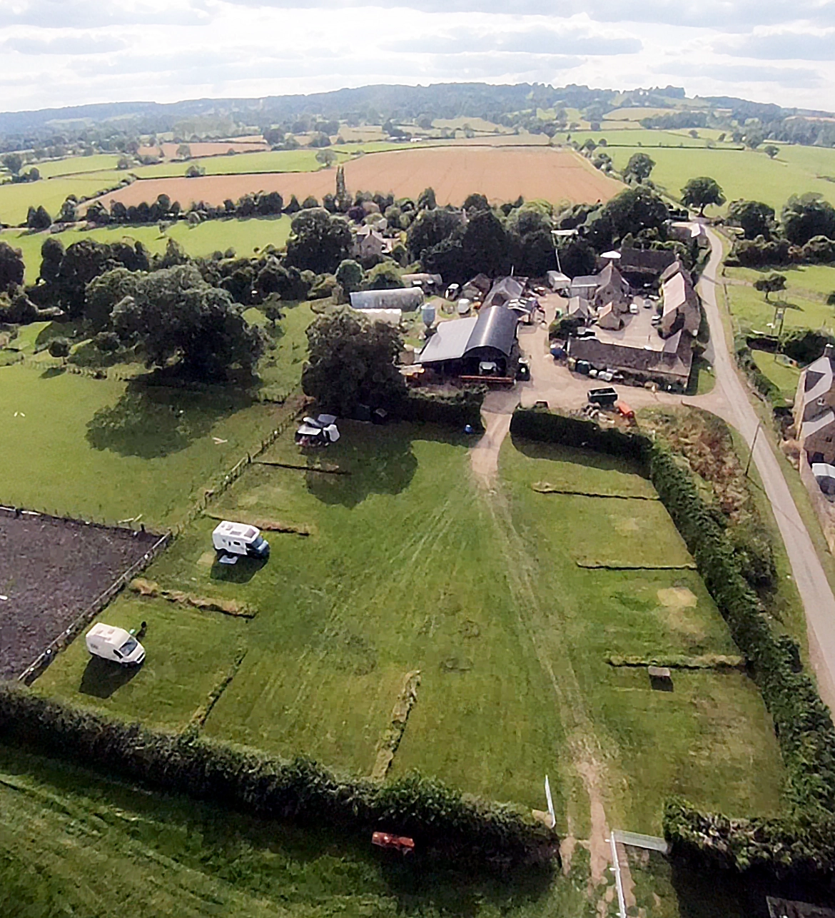 Birds eye view of the campsite
